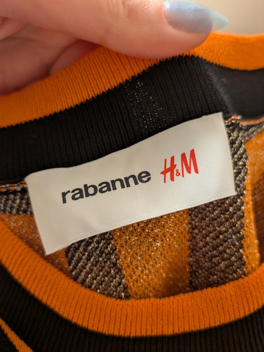 Rabanne X H&M Orange, Black, Gold and Silver Sleeveless Tunic Large - Picture 2 of 9